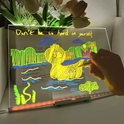 LED Writing Message Board with 7 Neon Pens