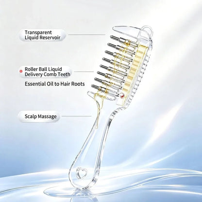 Hair Oil Applicator Comb with Roller Ball