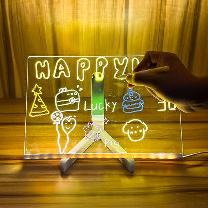 LED Writing Message Board with 7 Neon Pens