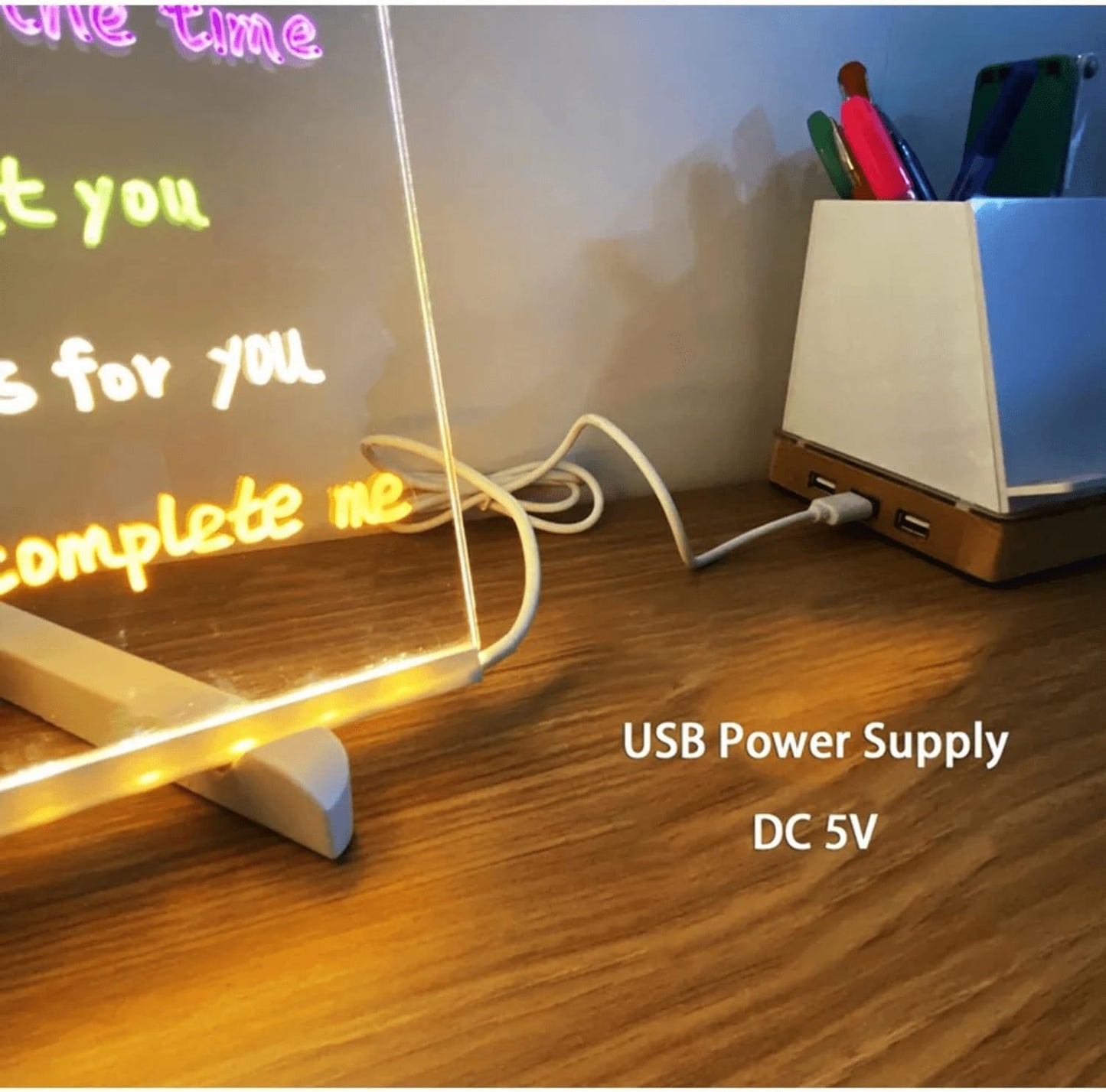 LED Writing Message Board with 7 Neon Pens