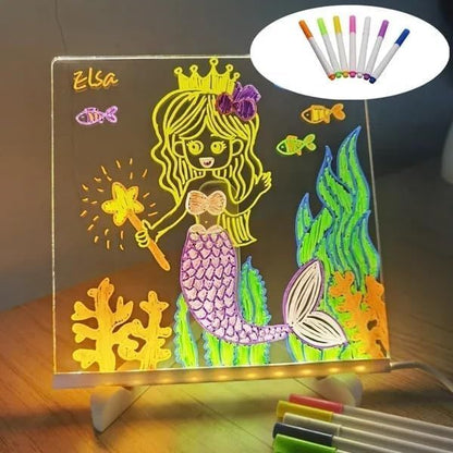 LED Writing Message Board with 7 Neon Pens