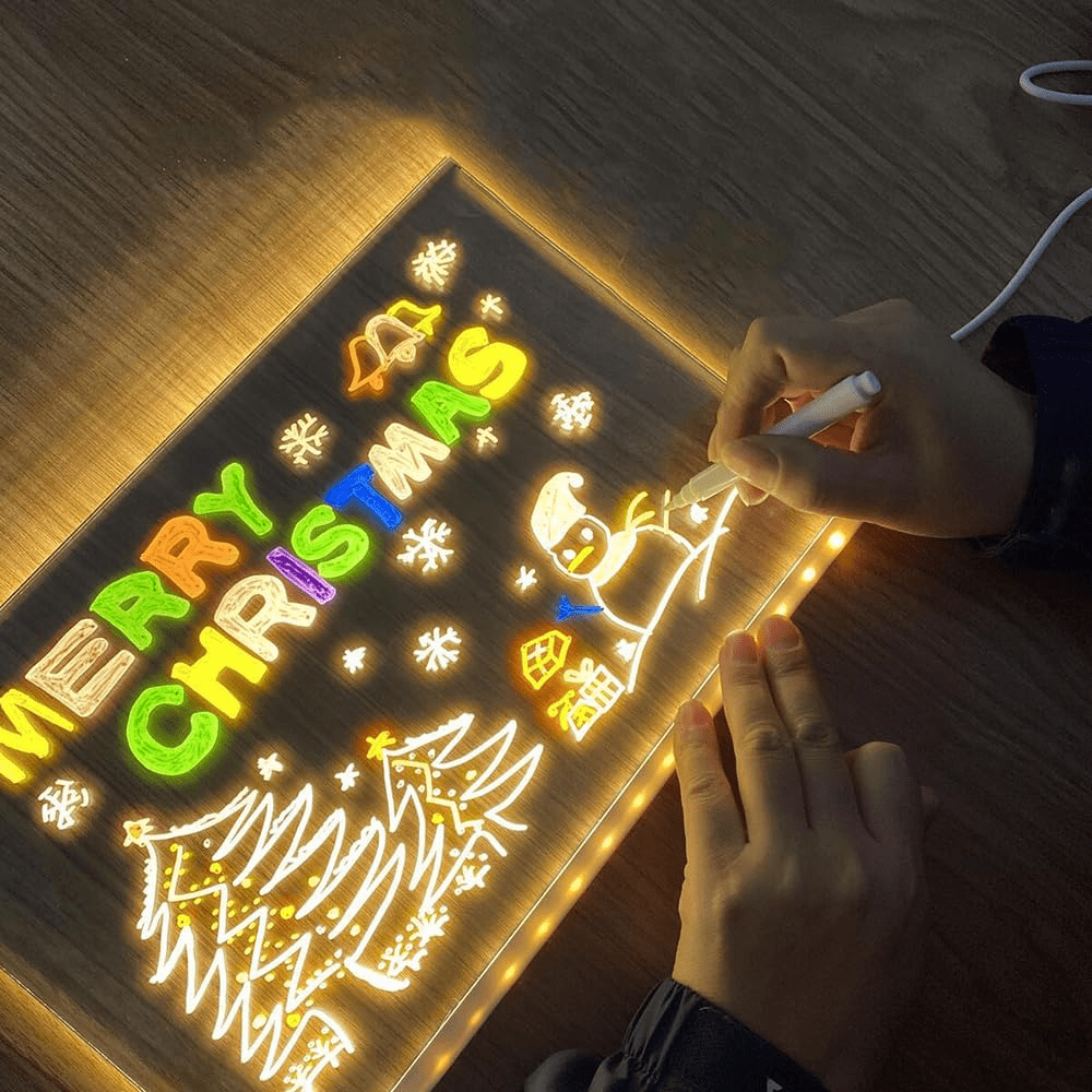 LED Writing Message Board with 7 Neon Pens