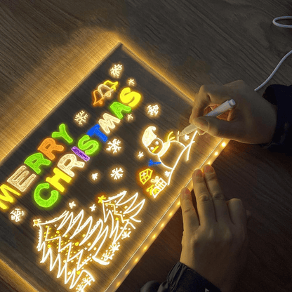 LED Writing Message Board with 7 Neon Pens