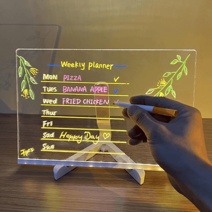 LED Writing Message Board with 7 Neon Pens