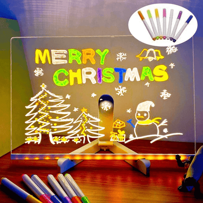 LED Writing Message Board with 7 Neon Pens